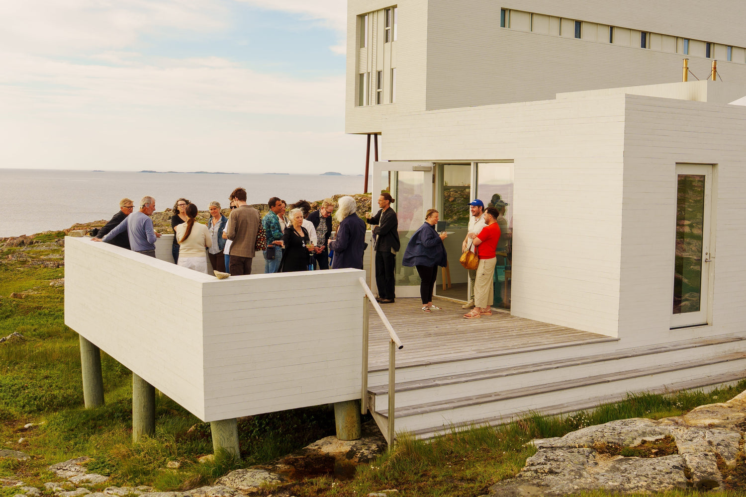 Fogo Island Inn exterior overlooking the North Atlantic, photographed by Justin Parsons.