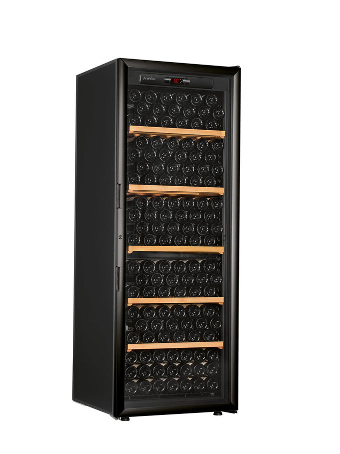 Wine cooler with wine bottles on a white background