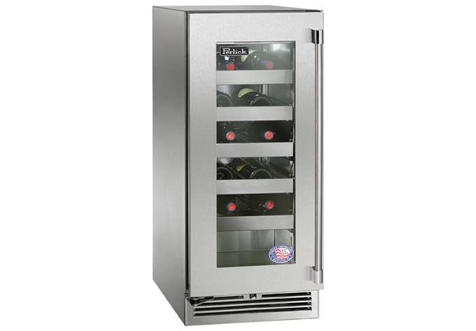 Perlick 15 Glass Door - Stainless Steel Perlick Wine Reserve Indoor