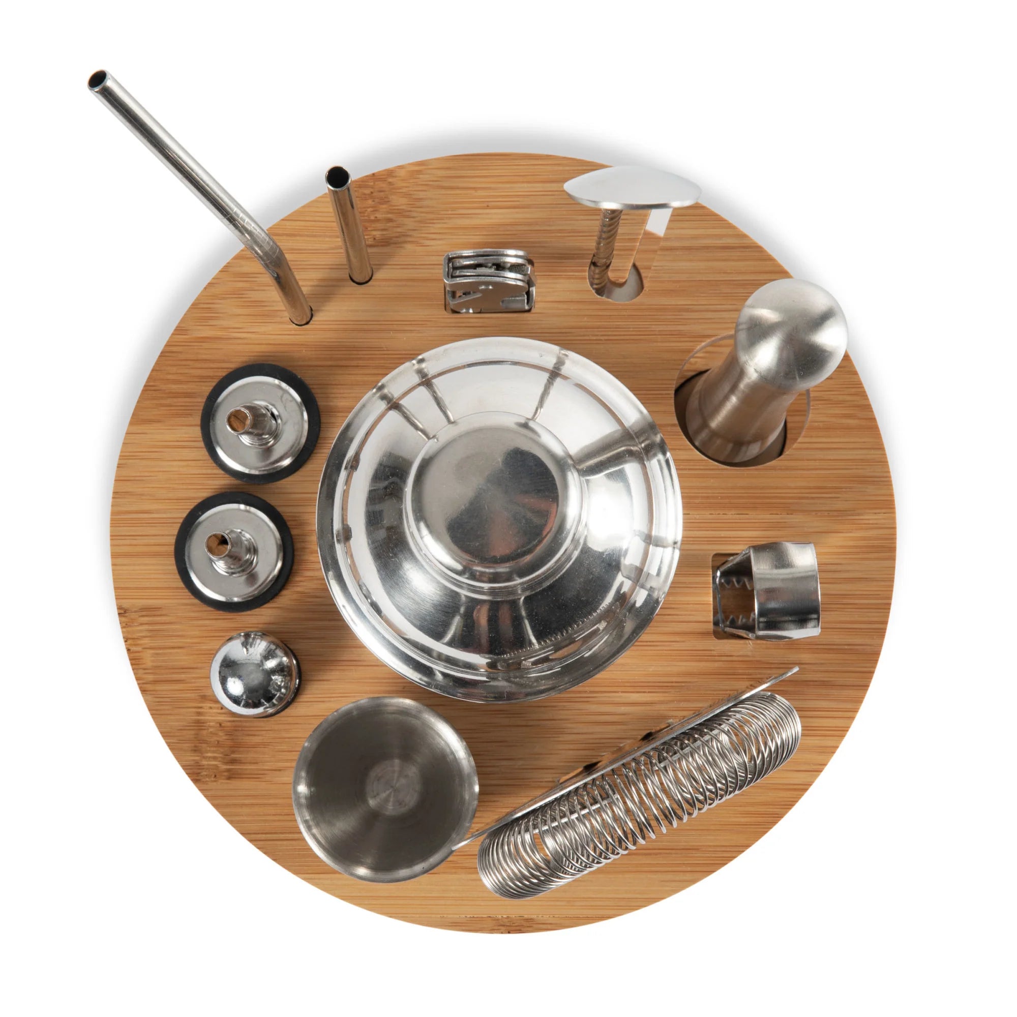 Legacy Lazy Susan Bar Tool Set (Bamboo & Stainless Steel)