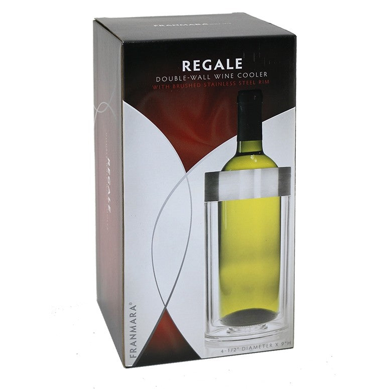 Franmara Regale Double Wall Wine Cooler with Brushed Stainless Steel Rim