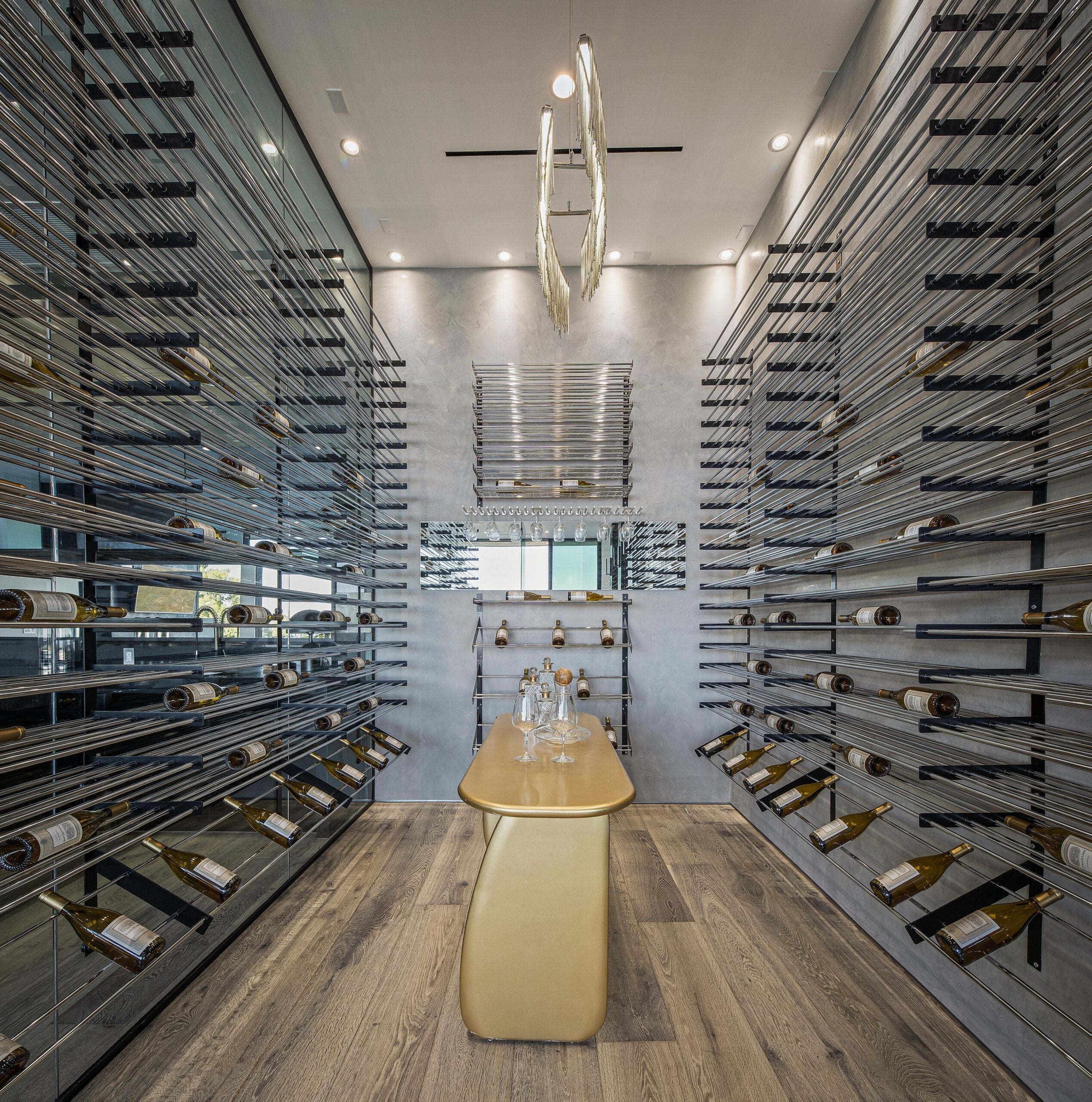 VintageView Evolution Wine Wall Presentation Row (wall mounted metal wine rack)