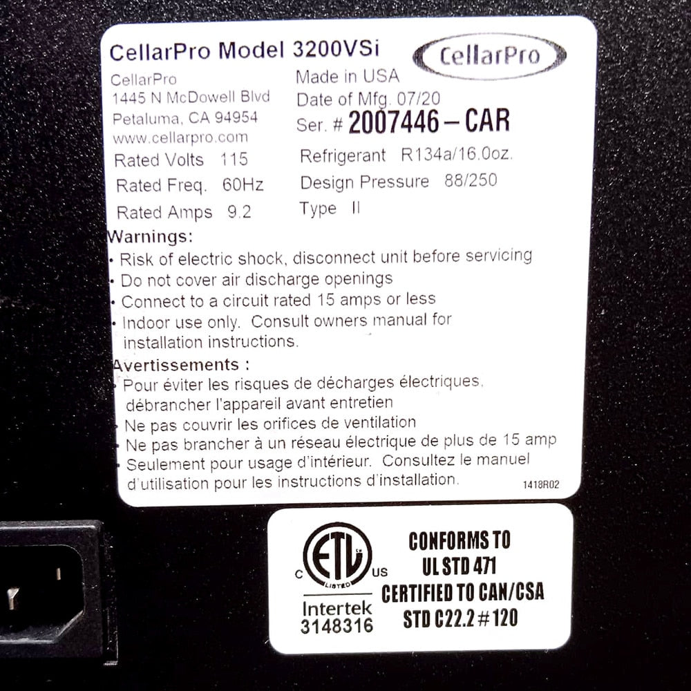 CellarPro CellarPro CP 3200VSI Wine Cellar Cooling Unit