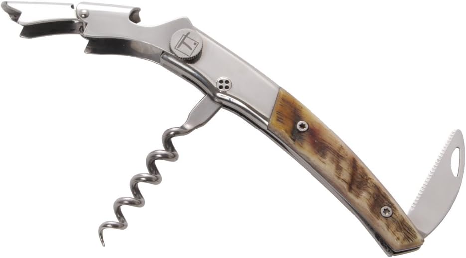 Claude Dozorme Le Thiers Double Lever Corkscrew, Ram Horn Handle