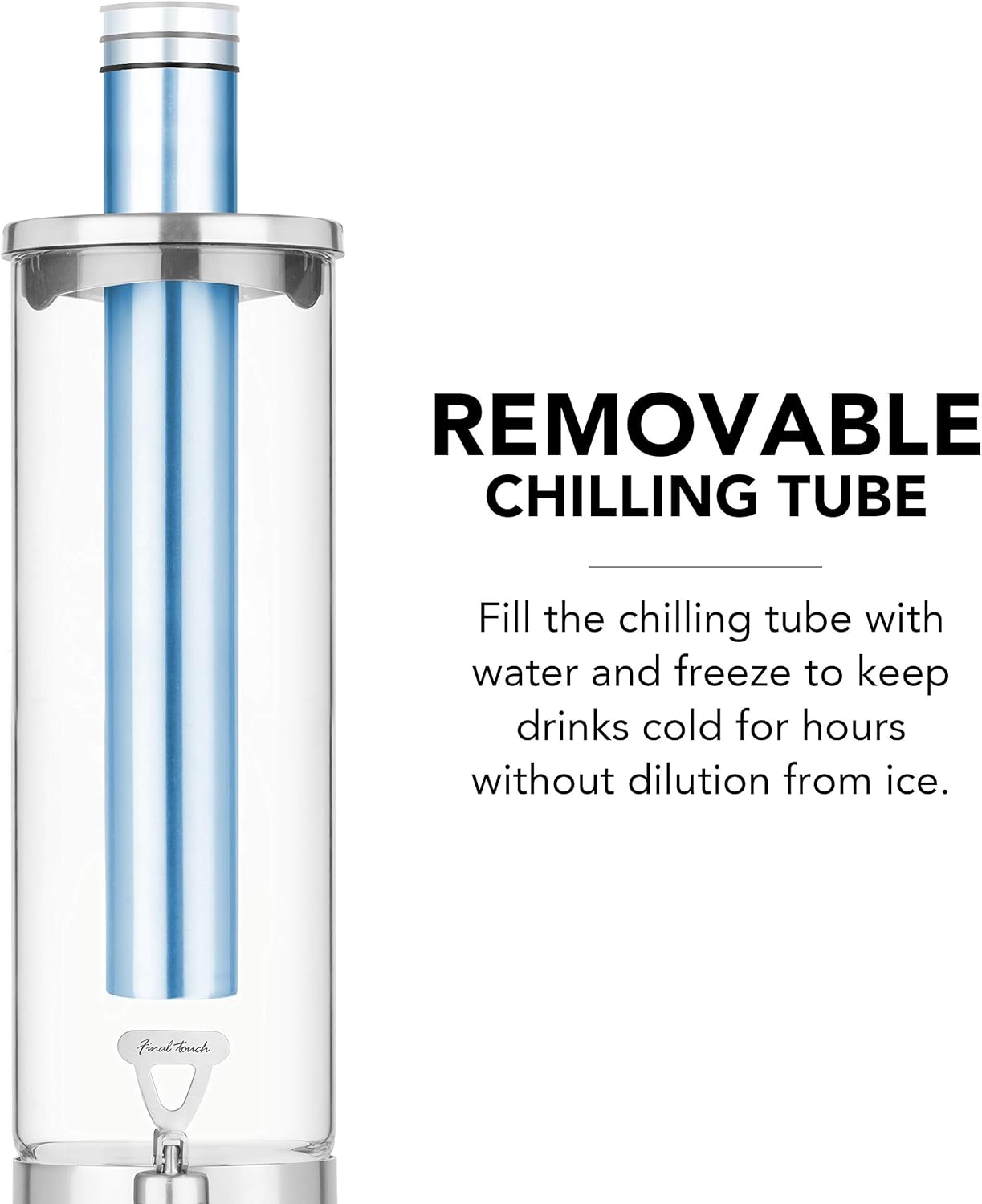 Product Specialty Final Touch 2.5L Stainless Steel & Glass Beverage Dispenser