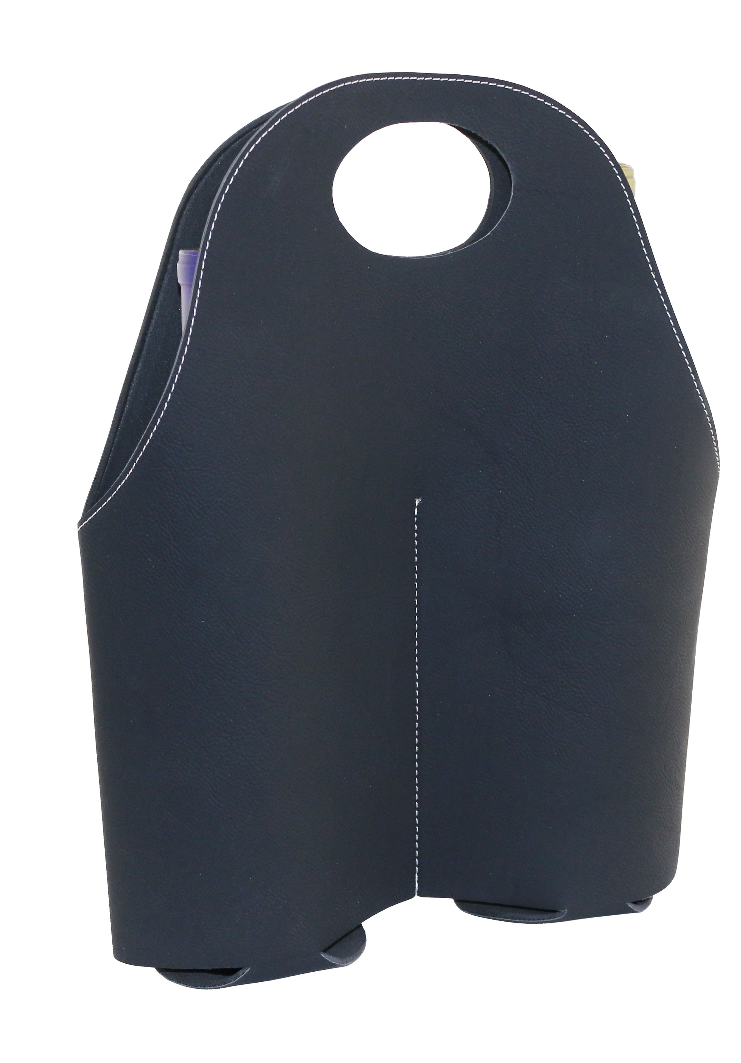 Franmara SUAVE Two Wine Bottle Leatherette Tote Black