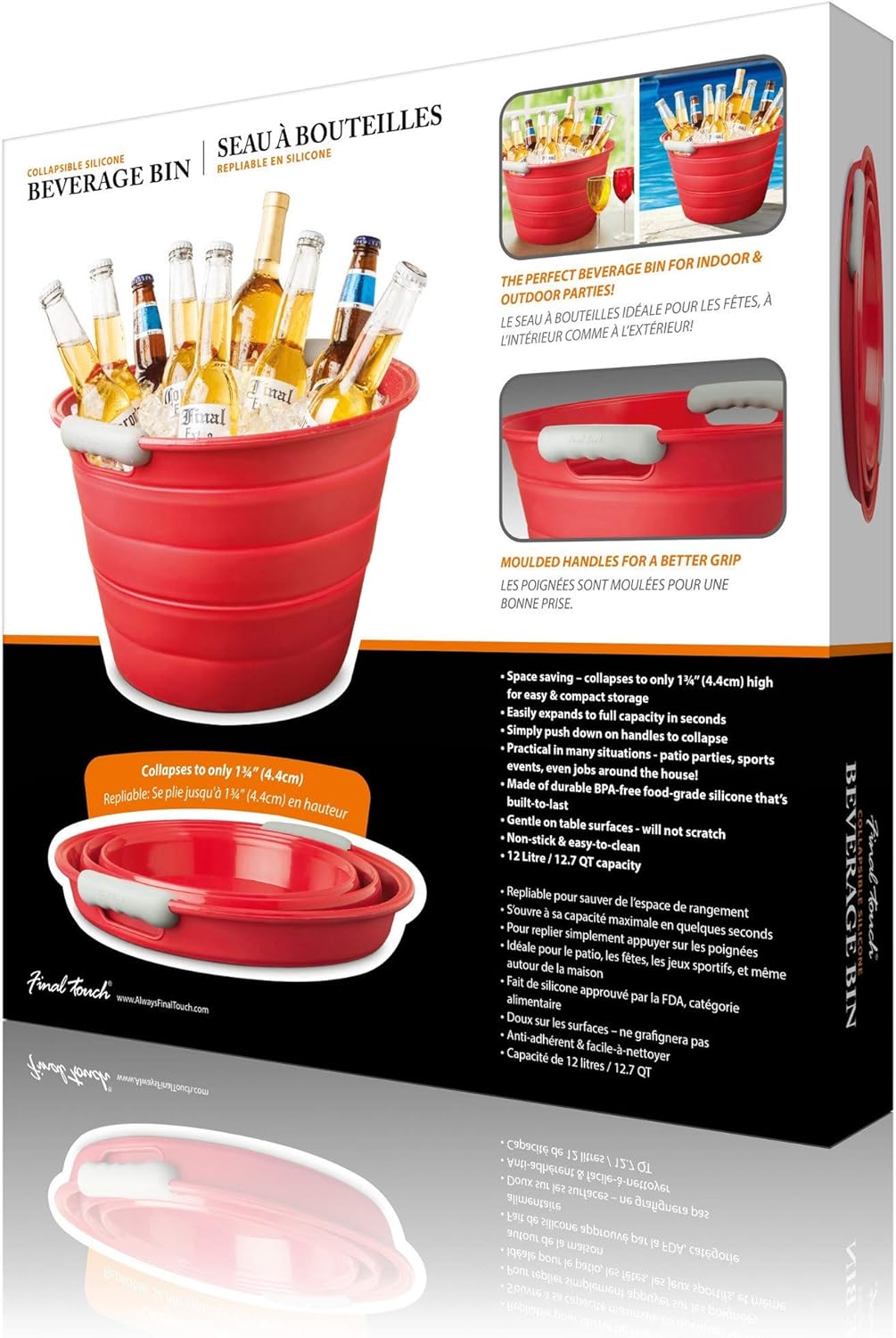 Collapsible Silicone Beverage Bin