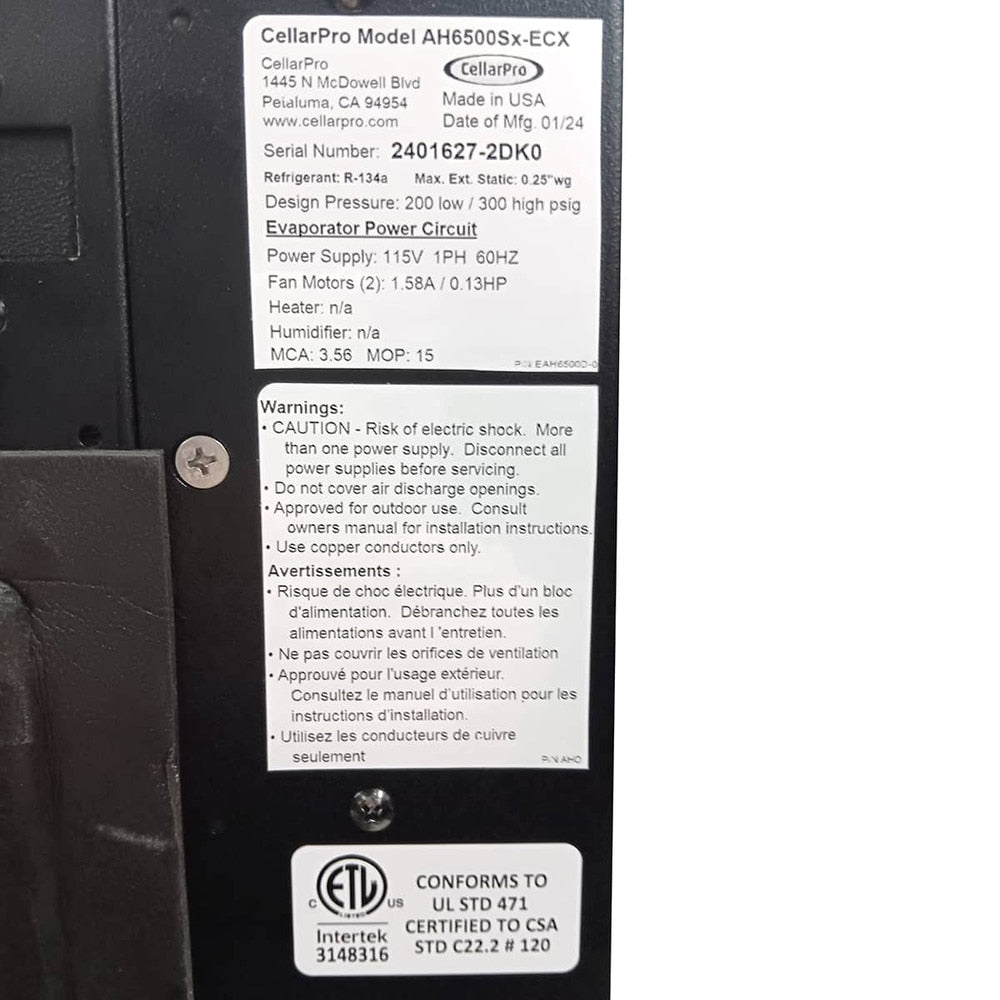 CellarPro CellarPro Ducted Split Air Handler 6500