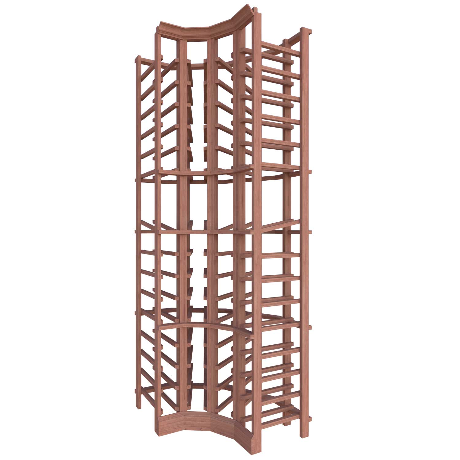 Premier Cru Wine Racks Curved Corner Wine Rack - Premier Cru Premium Wooden Racking African Sapele