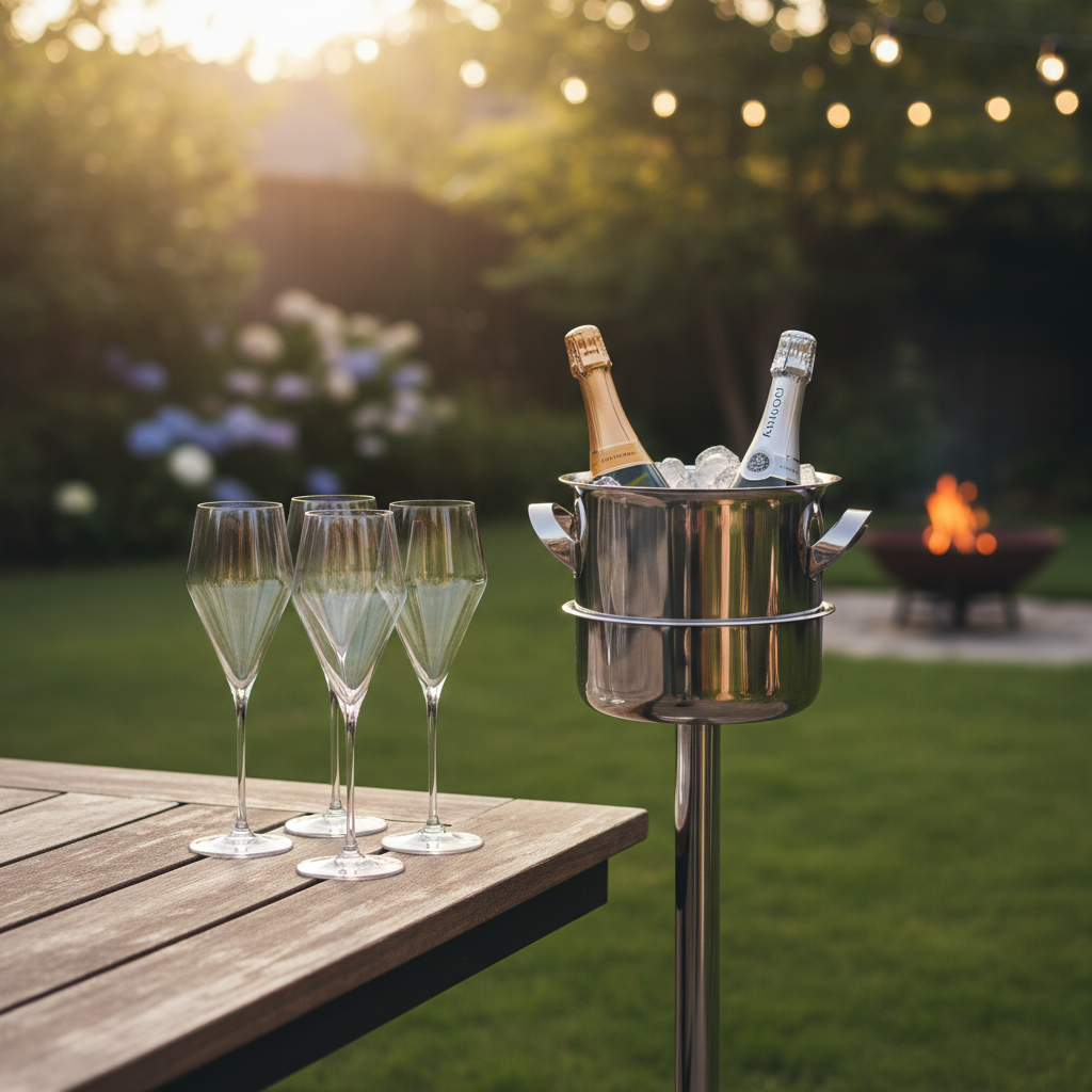 Zalto-Champagne Glasses + Triomphe-Wine Cooler & Stand Image6