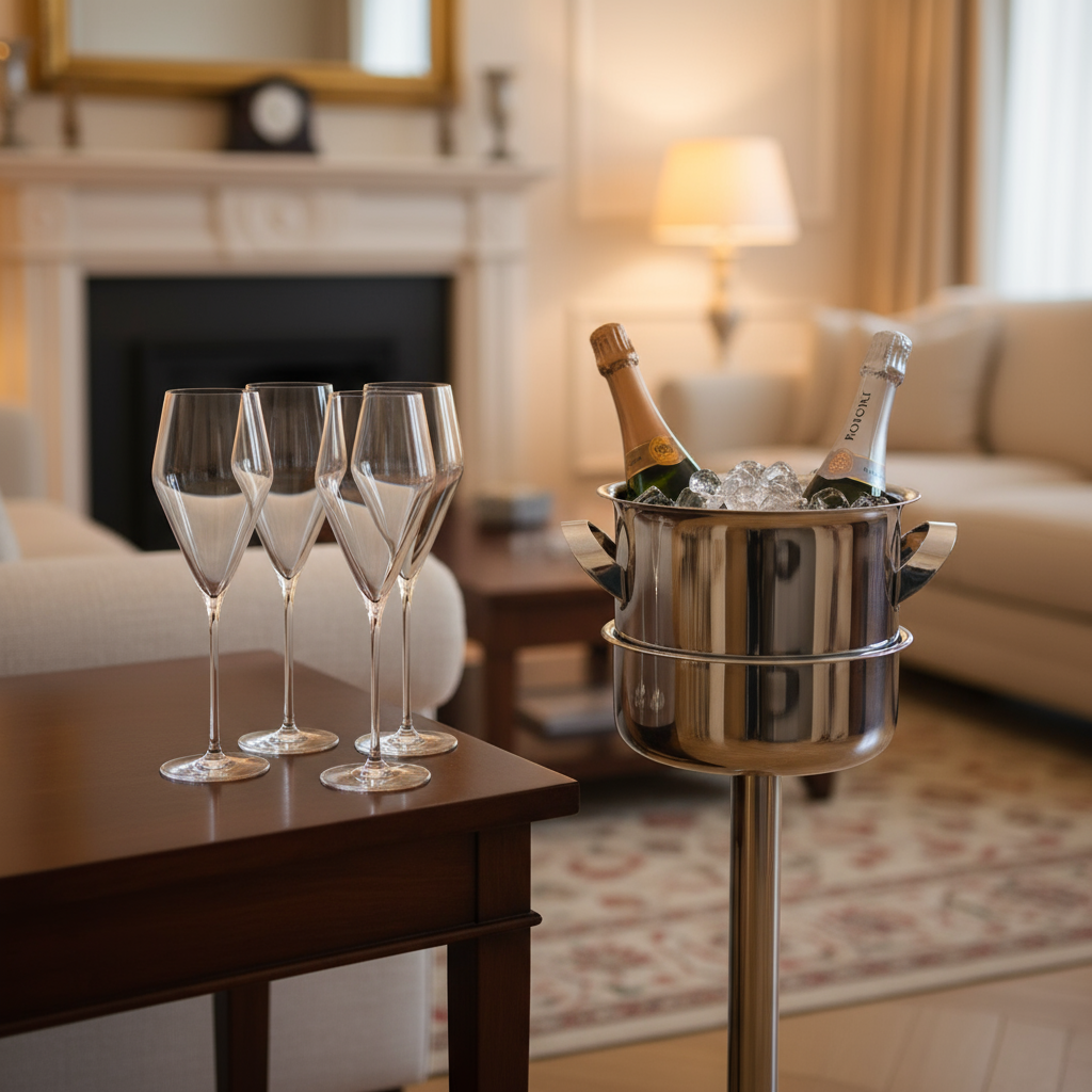 Zalto-Champagne Glasses + Triomphe-Wine Cooler & Stand Image4