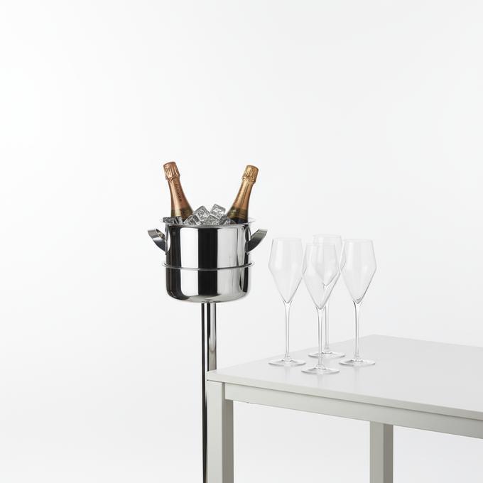 Zalto-Champagne Glasses + Triomphe-Wine Cooler & Stand Image1