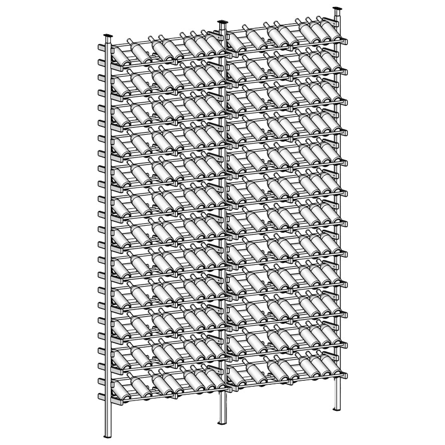 Premier Cru Wine Racks Premier Cru Modern - Display - Triple Triple (81 1/4" Wide) - 1 Bottle Deep