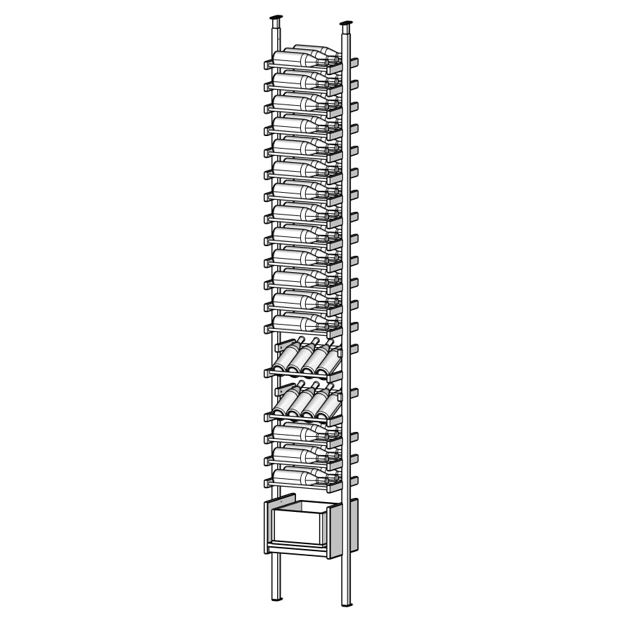 Premier Cru Wine Racks Premier Cru Modern - Ensemble - Single Wide (17 1/2" Wide) - 3 Bottles Deep