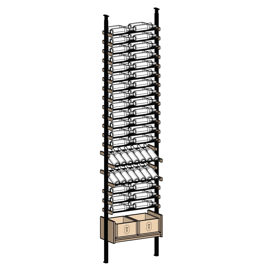 Premier Cru Wine Racks Premier Cru Modern - Ensemble - Double Wide (29 1/2" Wide) - 2 Bottles Deep