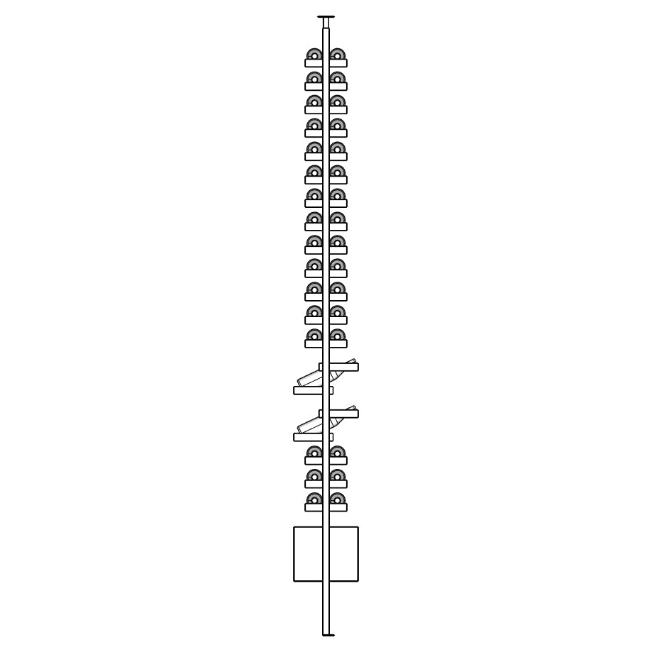 Diagram of a vertical bar system Ensemble wine rack