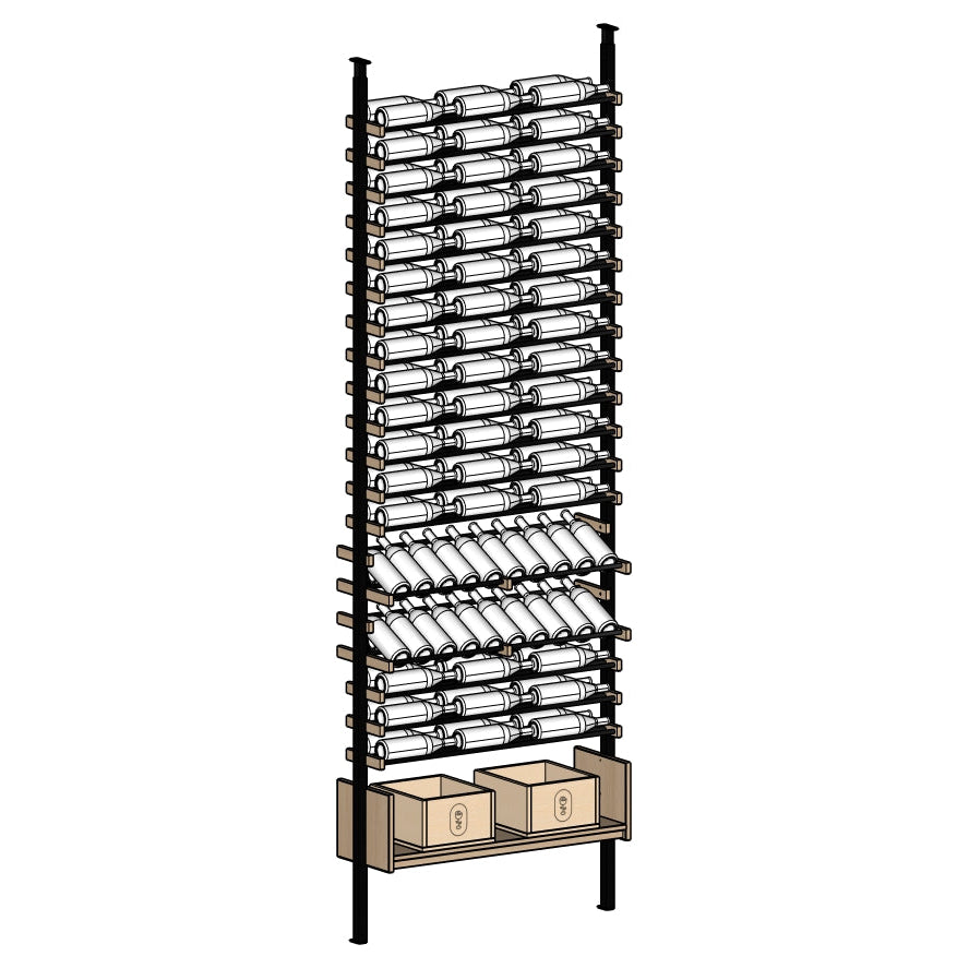 Premier Cru Wine Racks Premier Cru Modern - Ensemble - Triple Wide (41 1/2" Wide) - 2 Bottles Deep