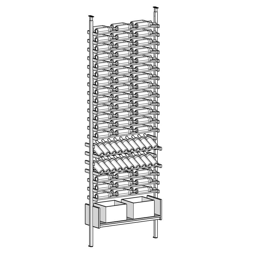 Premier Cru Wine Racks Premier Cru Modern - Ensemble - Triple Wide (41 1/2" Wide) - 2 Bottles Deep