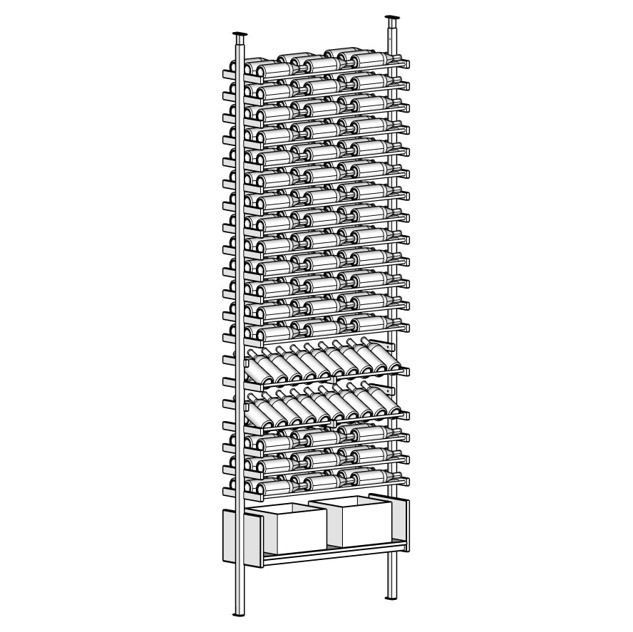 Ensemble Wine Rack with multiple shelves holding wine bottles