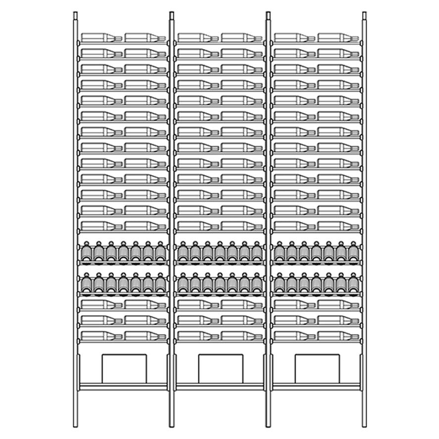 Premier Cru Wine Racks Premier Cru Modern - Ensemble - Double Double Double (57 1/4" Wide) - 2 Bottles Deep