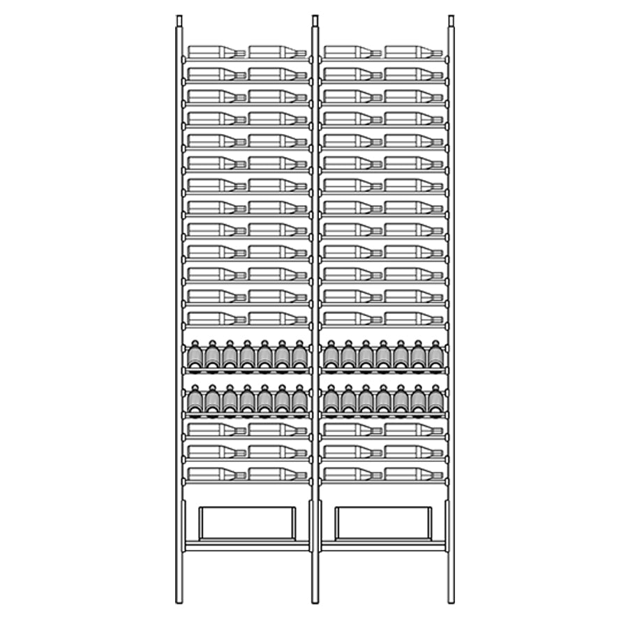 Ensemble wine bottle rack with multiple shelves.