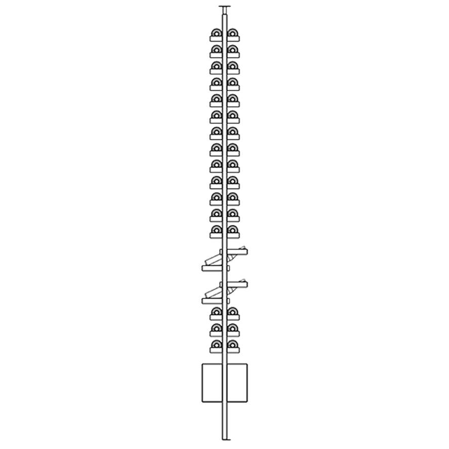 Technical diagram of Ensemble wine rack vertical metal structure with components