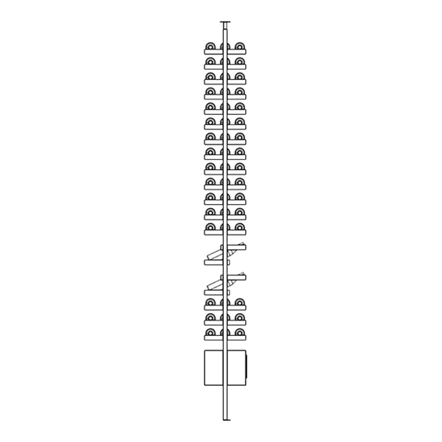 Ensemble wine rack of a vertical metal structure with multiple horizontal bars