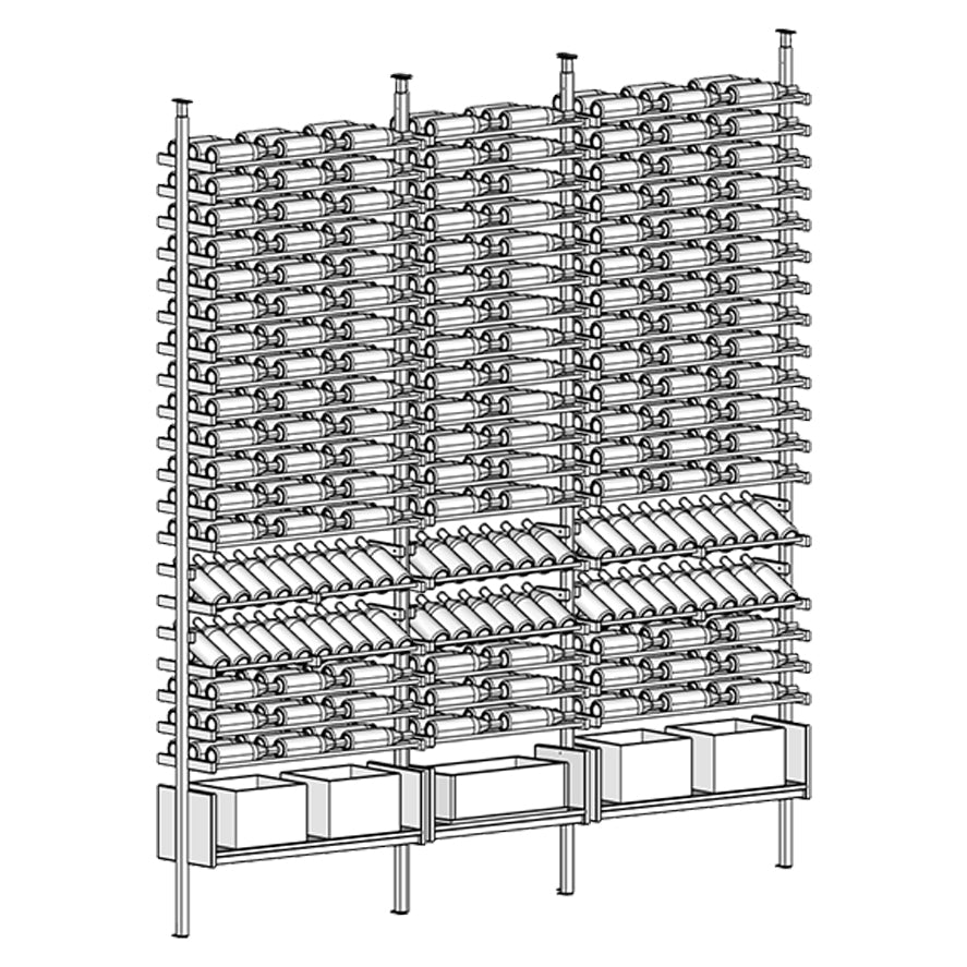 Premier Cru Wine Racks Premier Cru Modern - Ensemble - Triple Double Triple (109 1/2" Wide) - 3 Bottles Deep