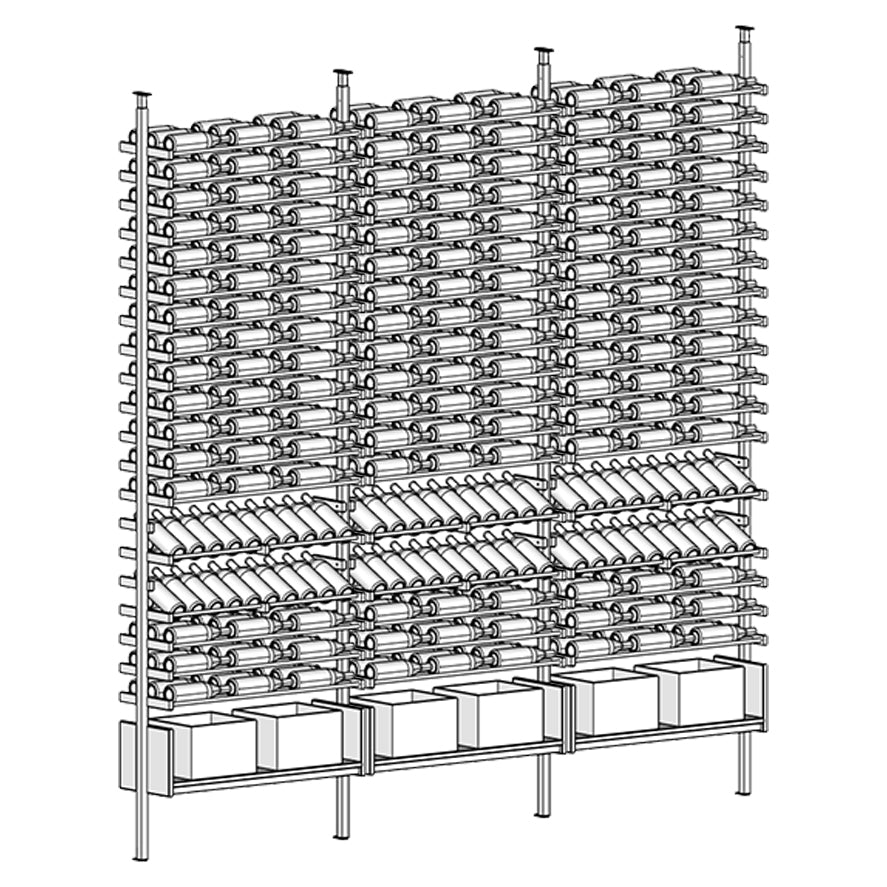 Ensemble Wine Rack with multiple shelves holding wine bottles