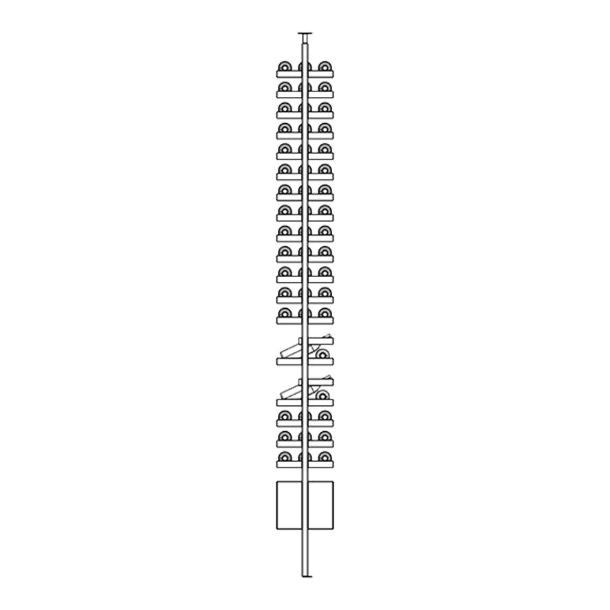 Line diagram of Ensemble Wine Rack with multiple rungs