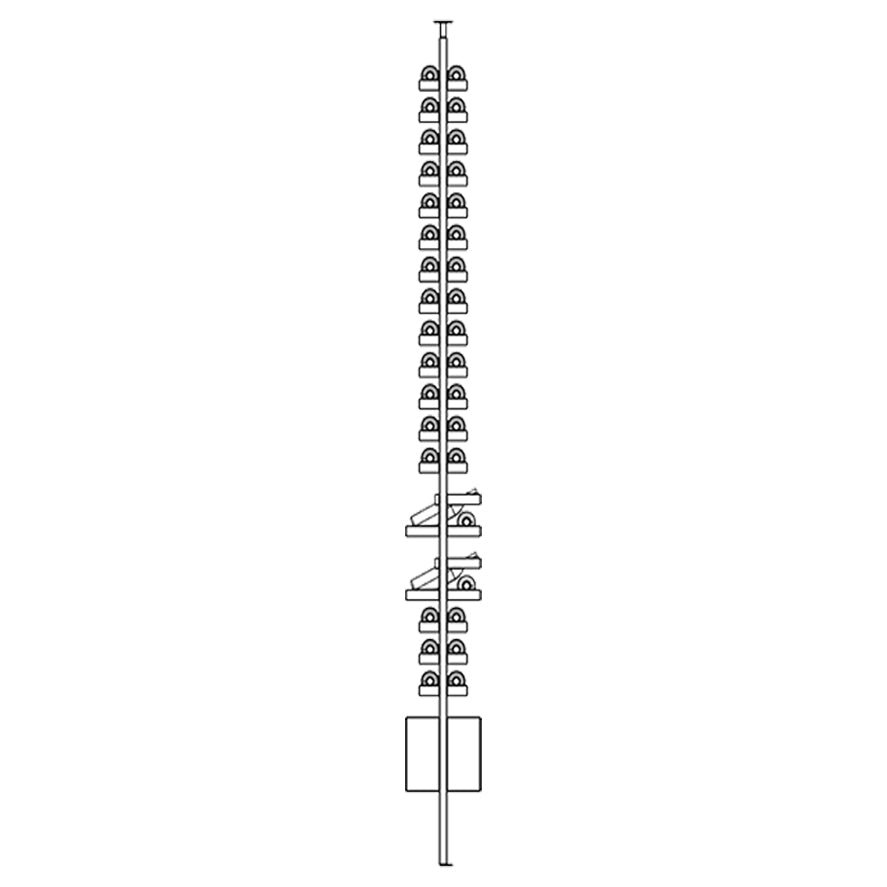 Technical diagram of Ensemble wine rack with multiple rung shelves