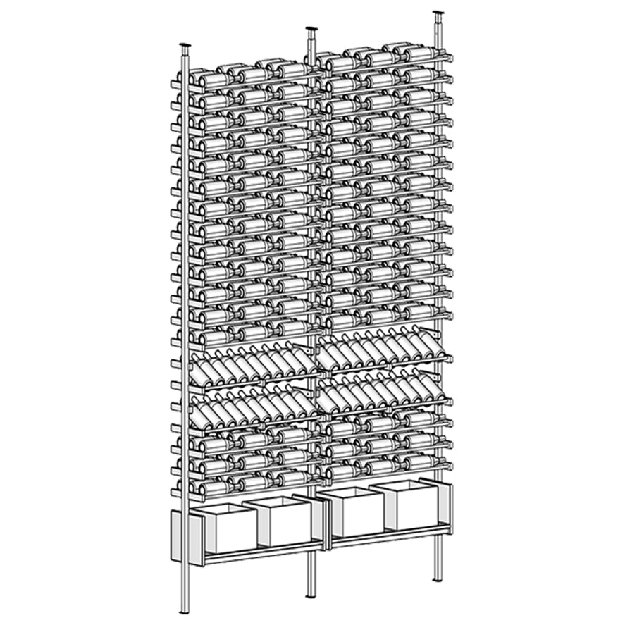 Ensemble Wine Rack with multiple shelves holding wine bottles