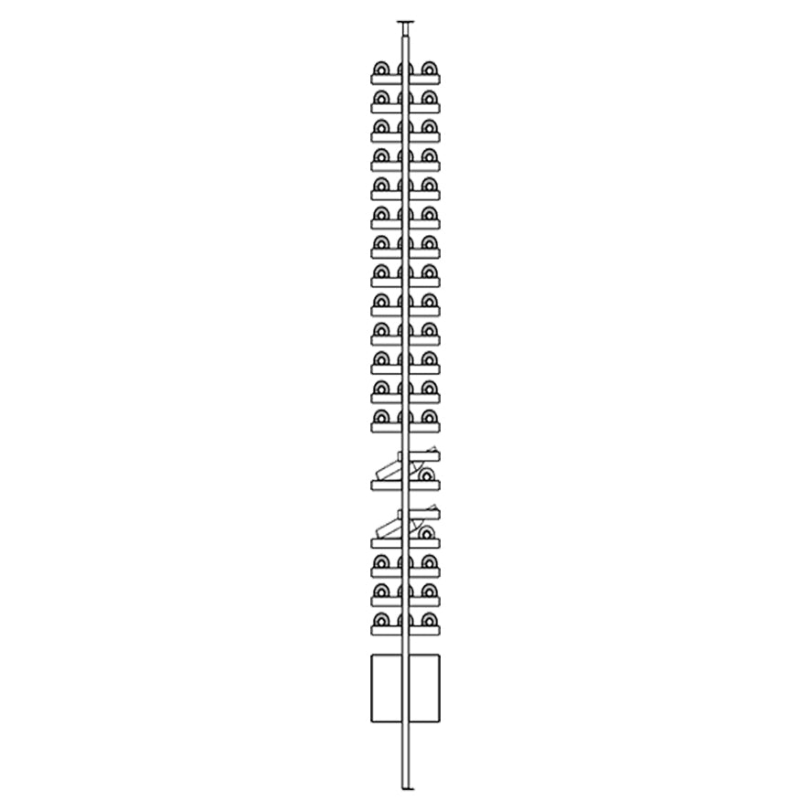 Diagram of Ensemble Wine Rack with rungs holding wine bottles