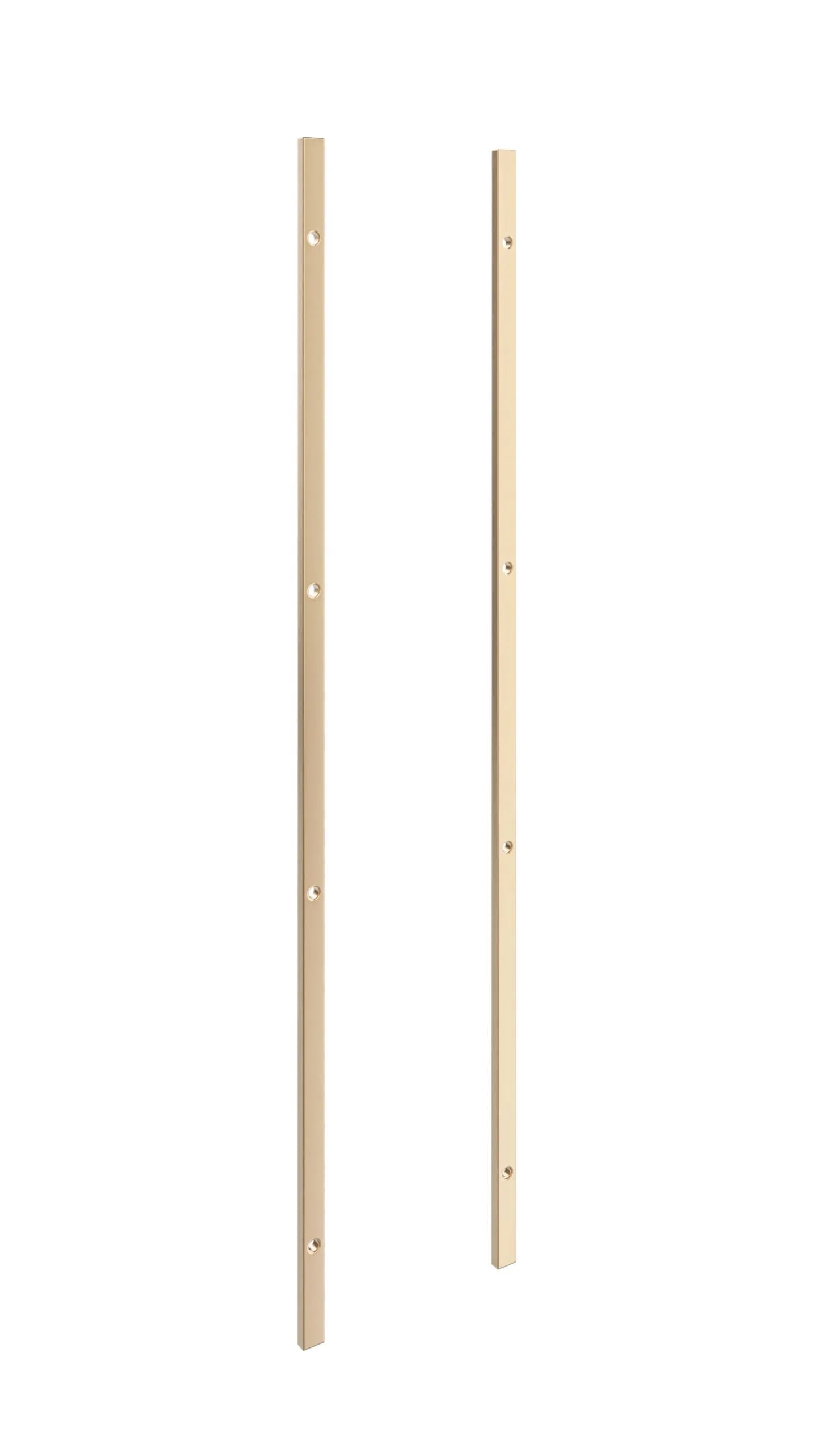 Two wooden poles on a white background