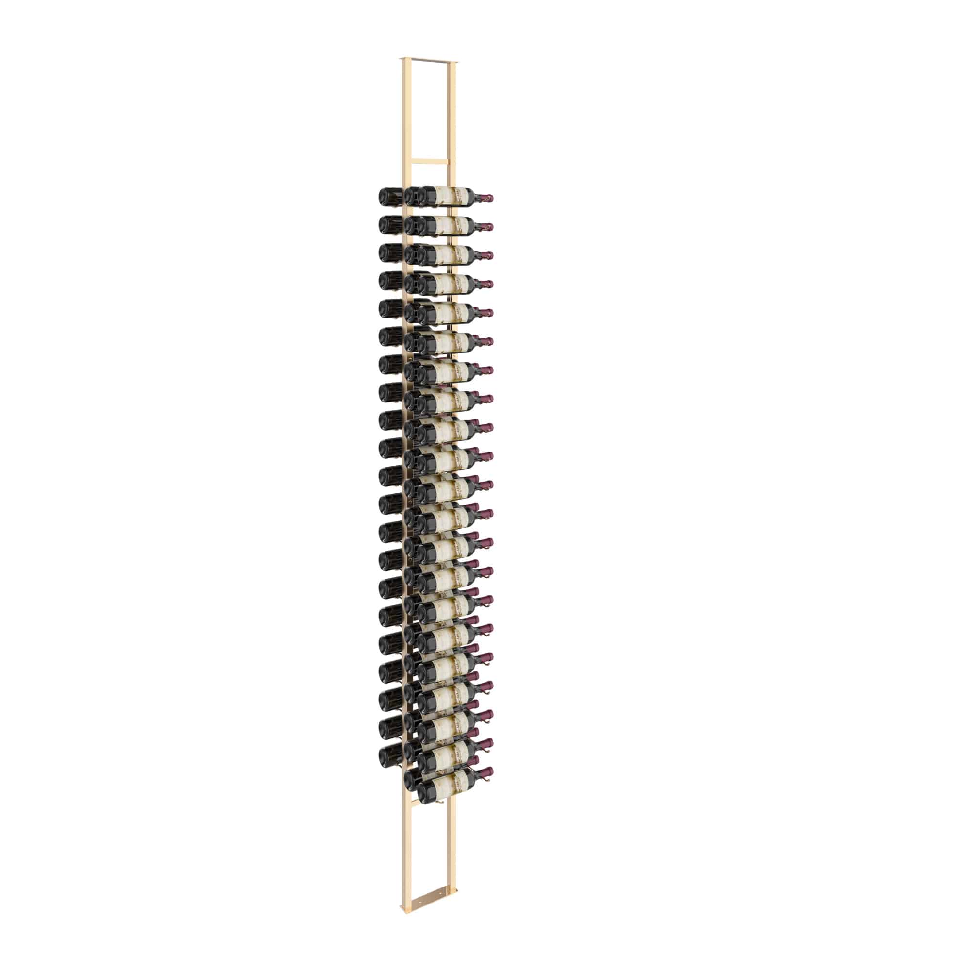 VintageView W Series Double Sided Floating Wine Rack Kit 10 (floor-to-ceiling display) Golden Bronze 63 Bottles