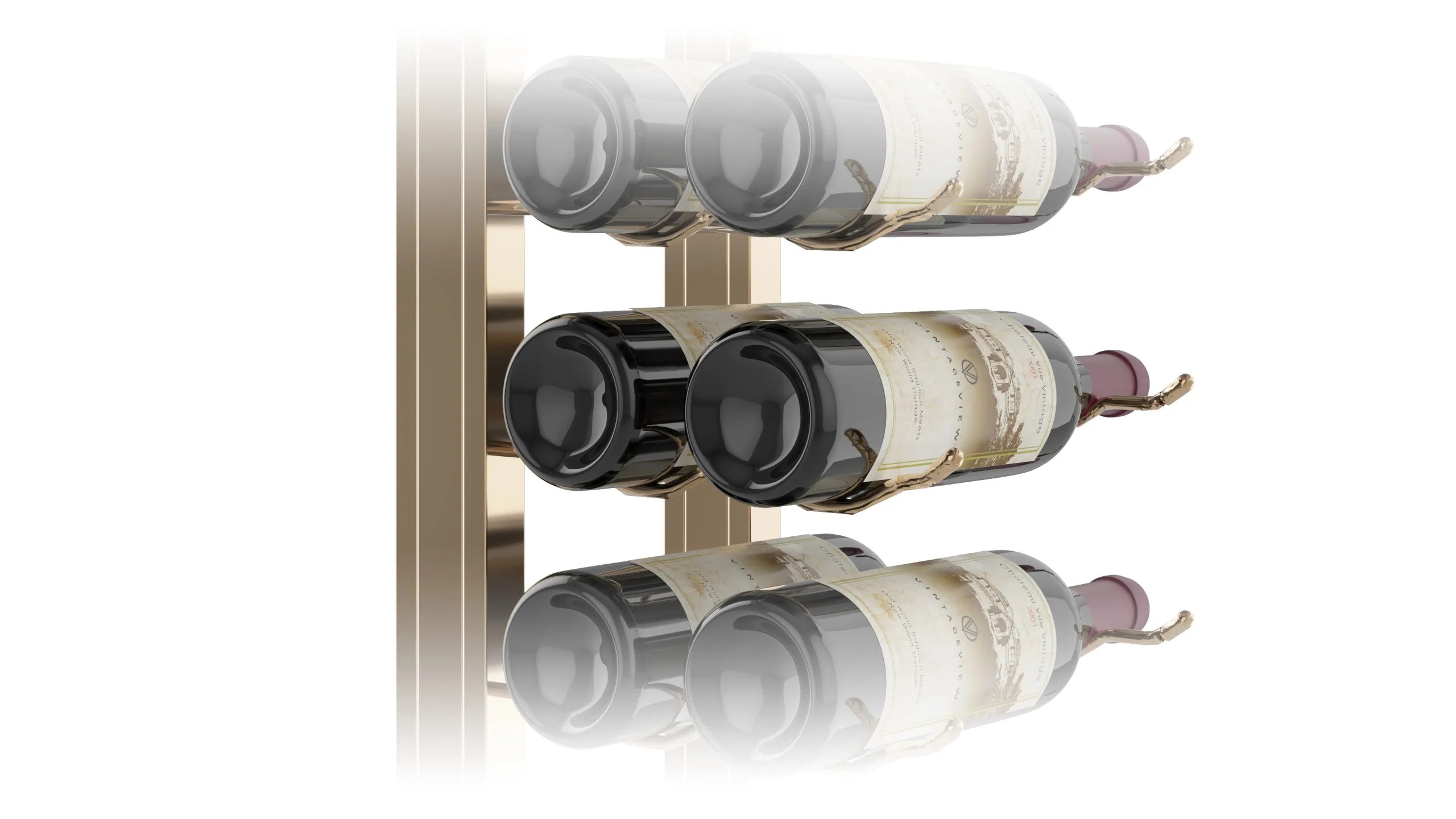 VintageView W Series Single Sided Floating Wine Rack 10 (floor-to-ceiling display) Golden Bronze 42 Bottles