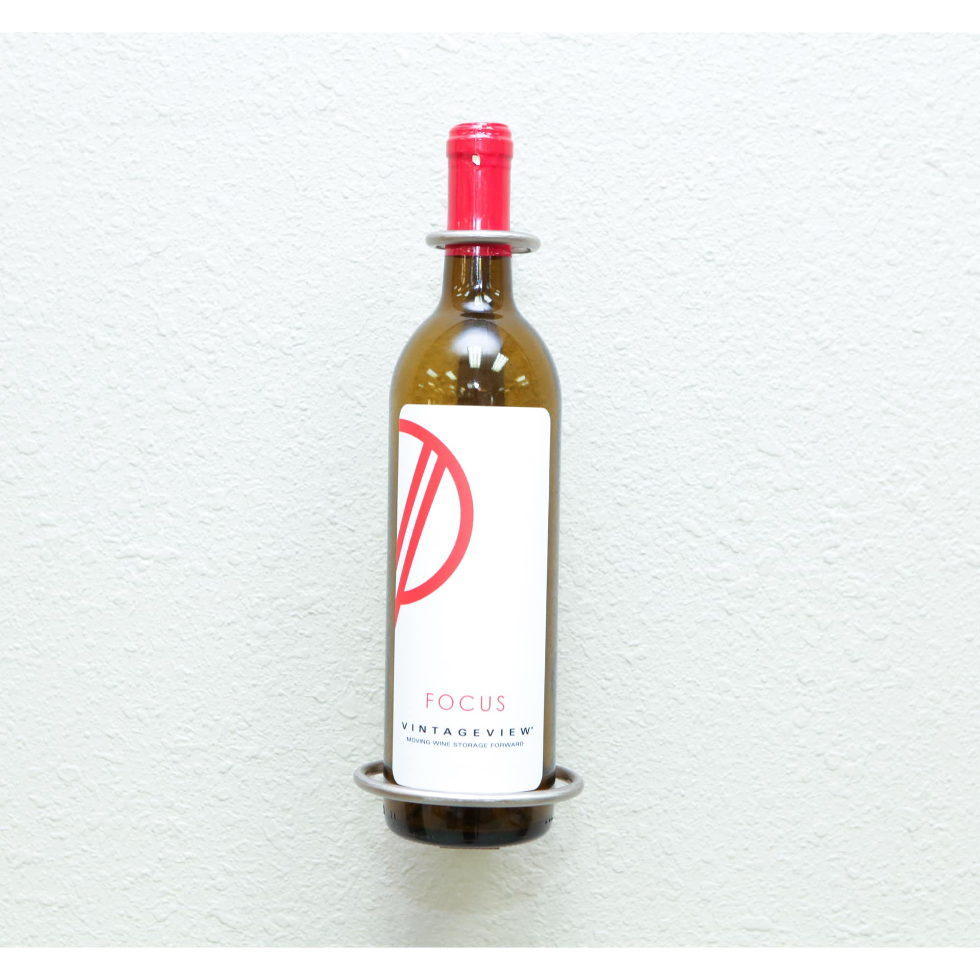 VintageView W Series Perch 750ML - 1.5L (vertical wall mounted wine rack for standard bottles) Brushed Nickel Standard Champagne (750ml)