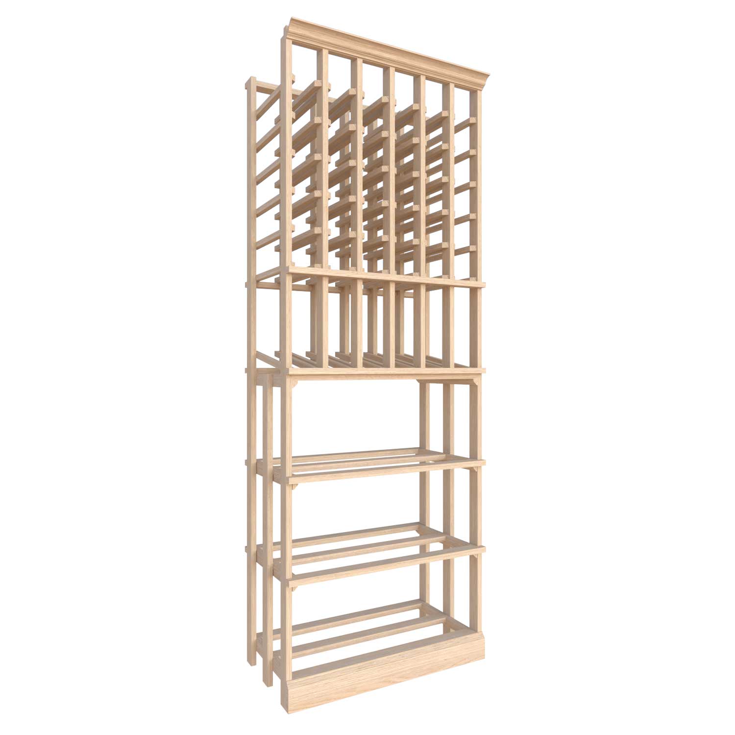 Premier Cru Wine Racks Full Height Wood Case with Individual Bottles - Premier Cru Premium Wooden Racking European Beech