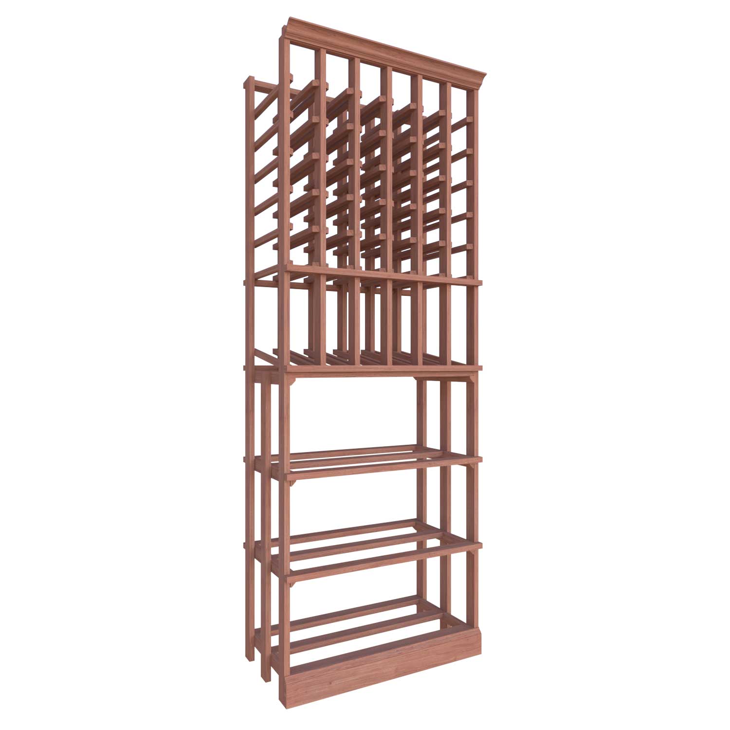 Premier Cru Wine Racks Full Height Wood Case with Individual Bottles - Premier Cru Premium Wooden Racking African Sapele