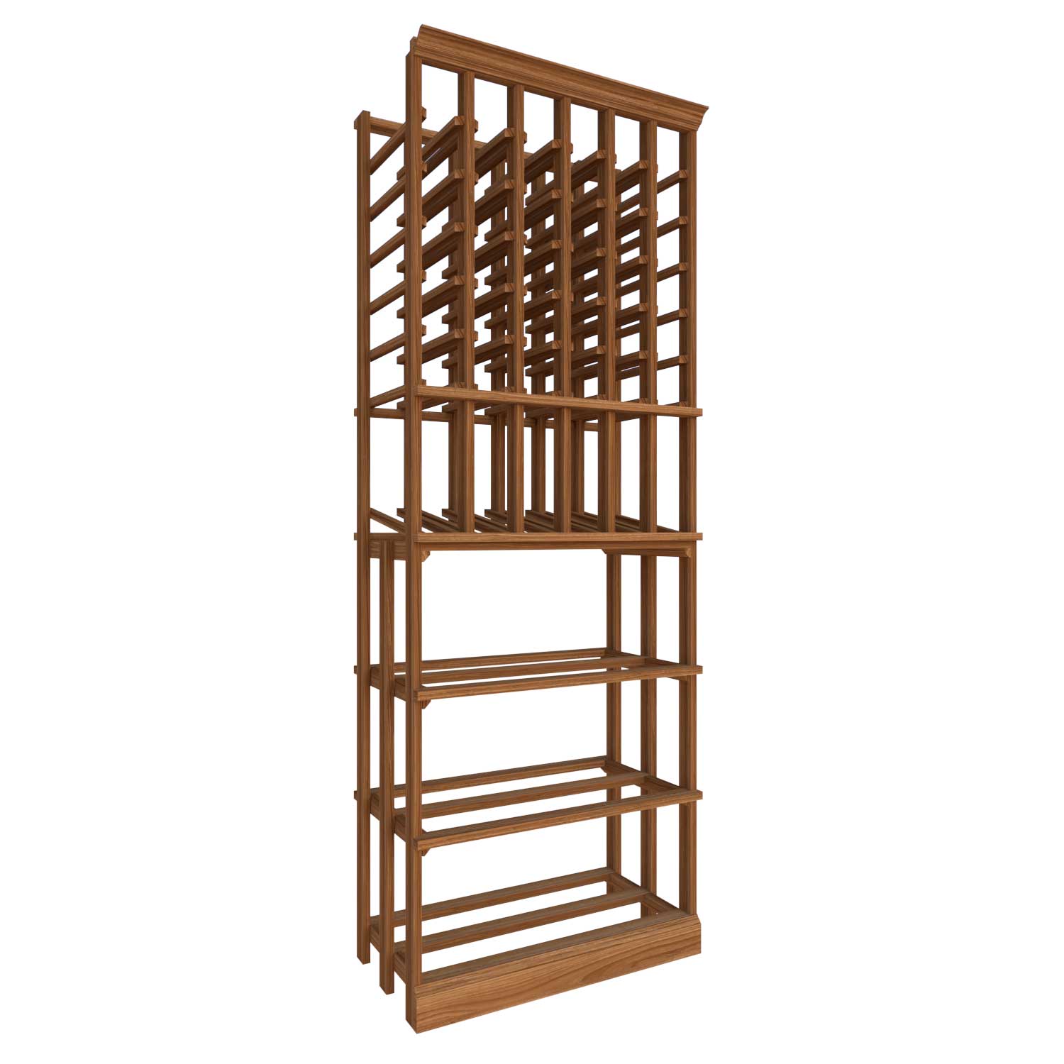 Premier Cru Wine Racks Full Height Wood Case with Individual Bottles - Premier Cru Premium Wooden Racking Canadian Toasted Maple