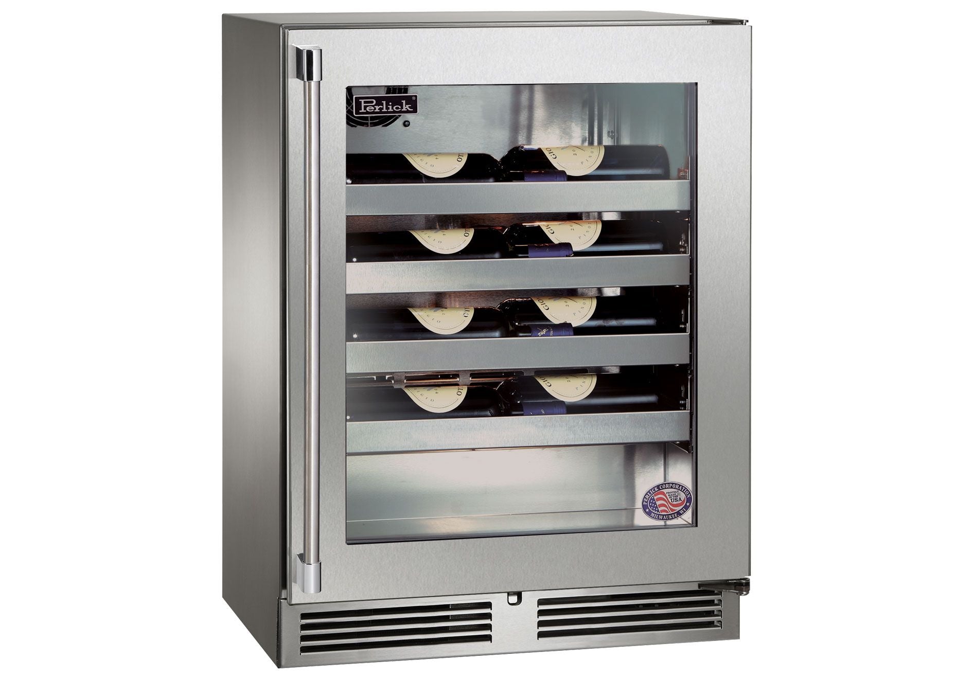 Perlick SHALLOW DEPTH 24 Perlick with Stainless Steel Glass Door