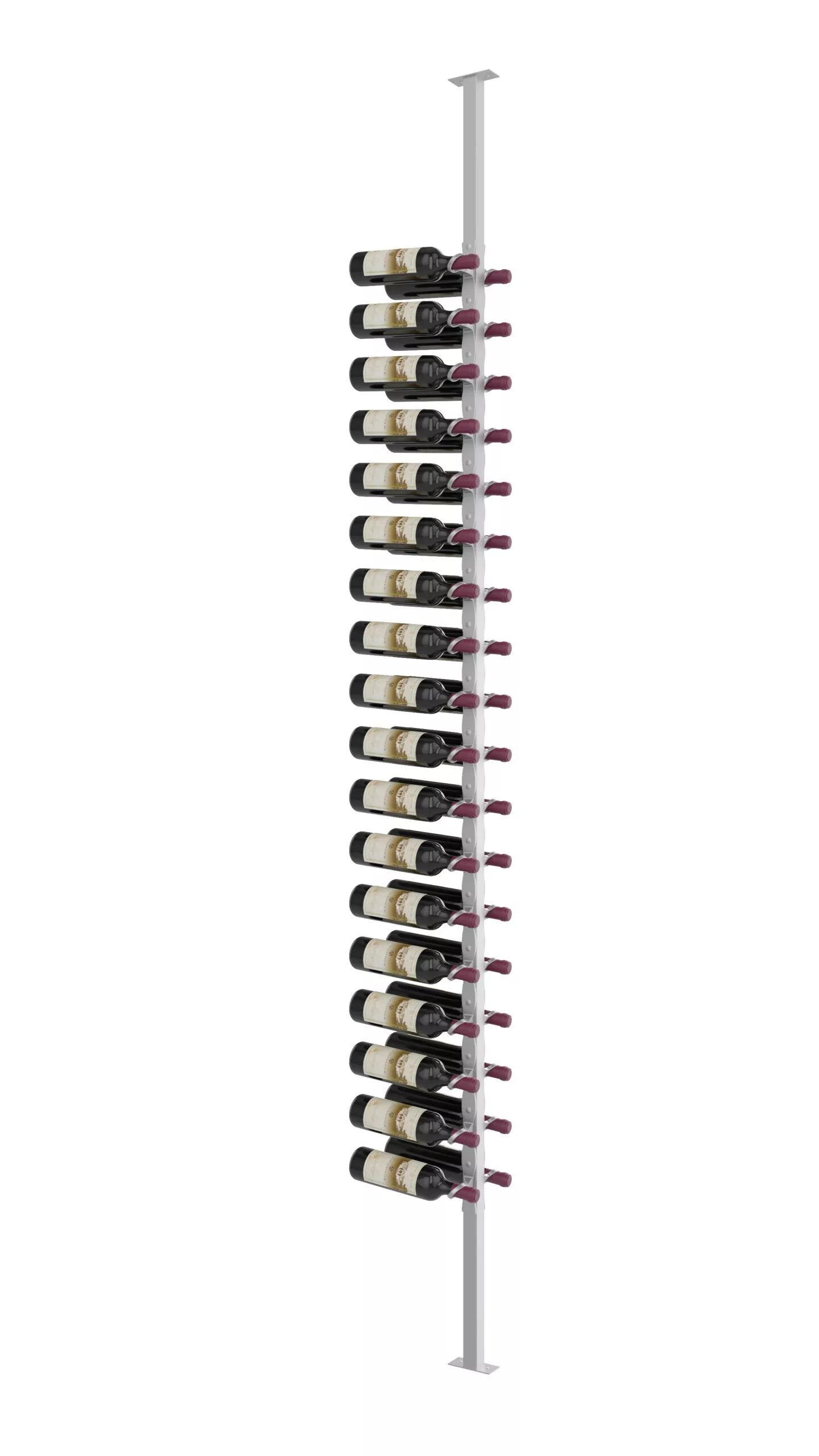 VintageView Helix Double Sided Wine Rack Post Kit 10 (modern floor-to-ceiling floating wine rack system) Cool Gray Mirror