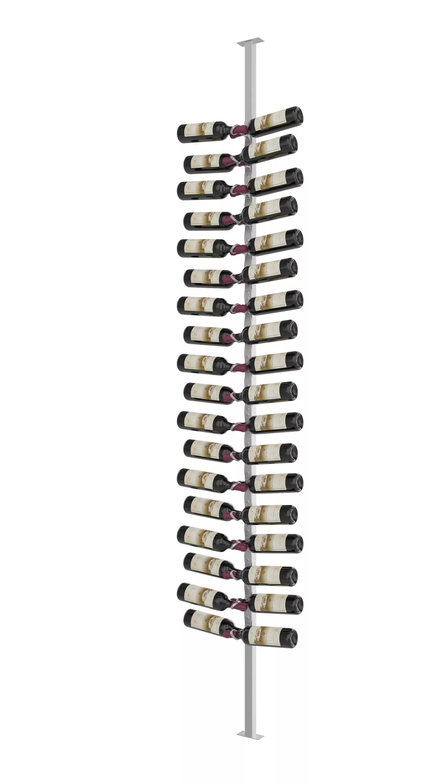 VintageView Helix Single Sided Wine Rack Post Kit 10 (modern floor-to-ceiling floating wine rack system) Cool Gray Dual