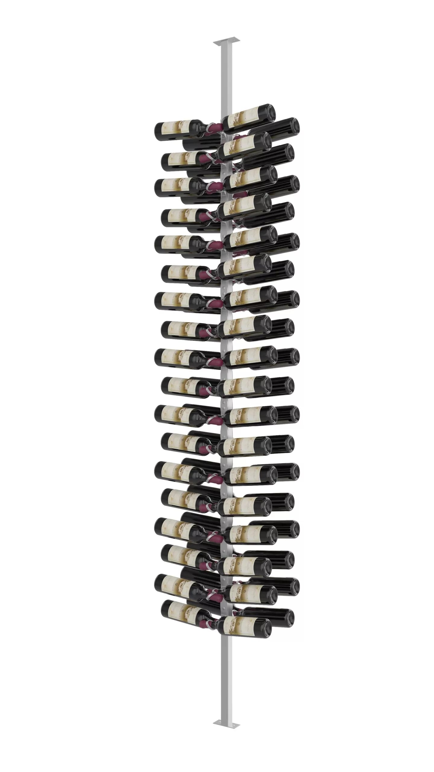 VintageView Helix Double Sided Wine Rack Post Kit 10 (modern floor-to-ceiling floating wine rack system) Cool Gray Dual