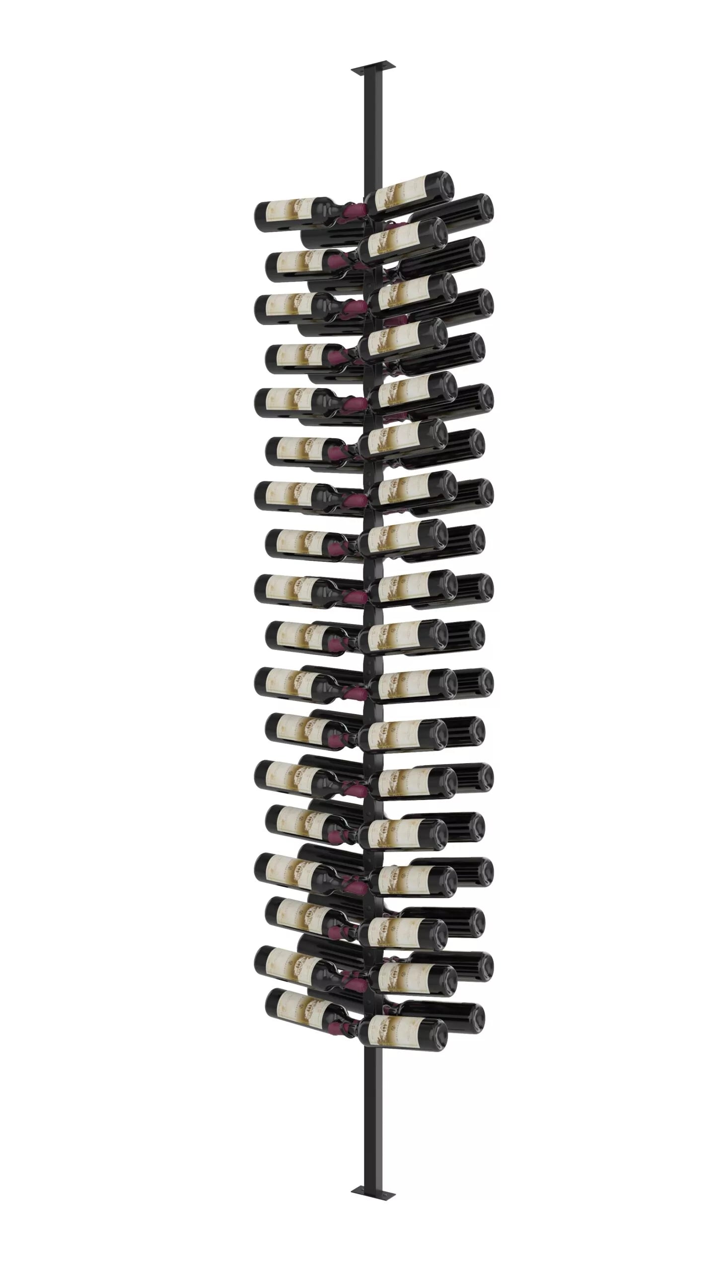 VintageView Helix Double Sided Wine Rack Post Kit 10 (modern floor-to-ceiling floating wine rack system) Matte Black Dual
