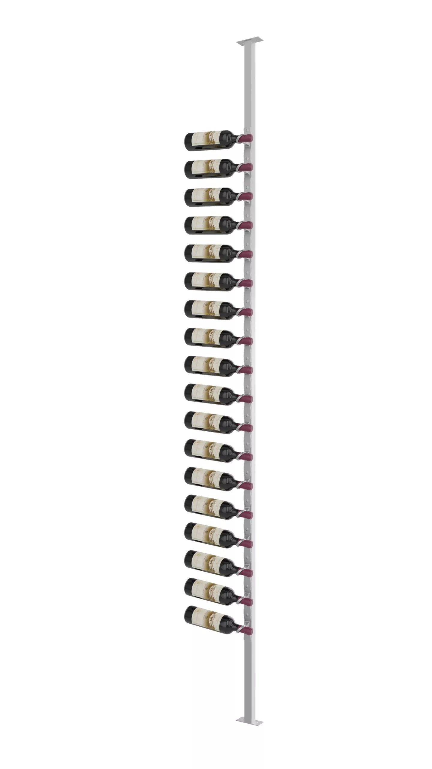 VintageView Helix Single Sided Wine Rack Post Kit 10 (modern floor-to-ceiling floating wine rack system) Cool Gray Left