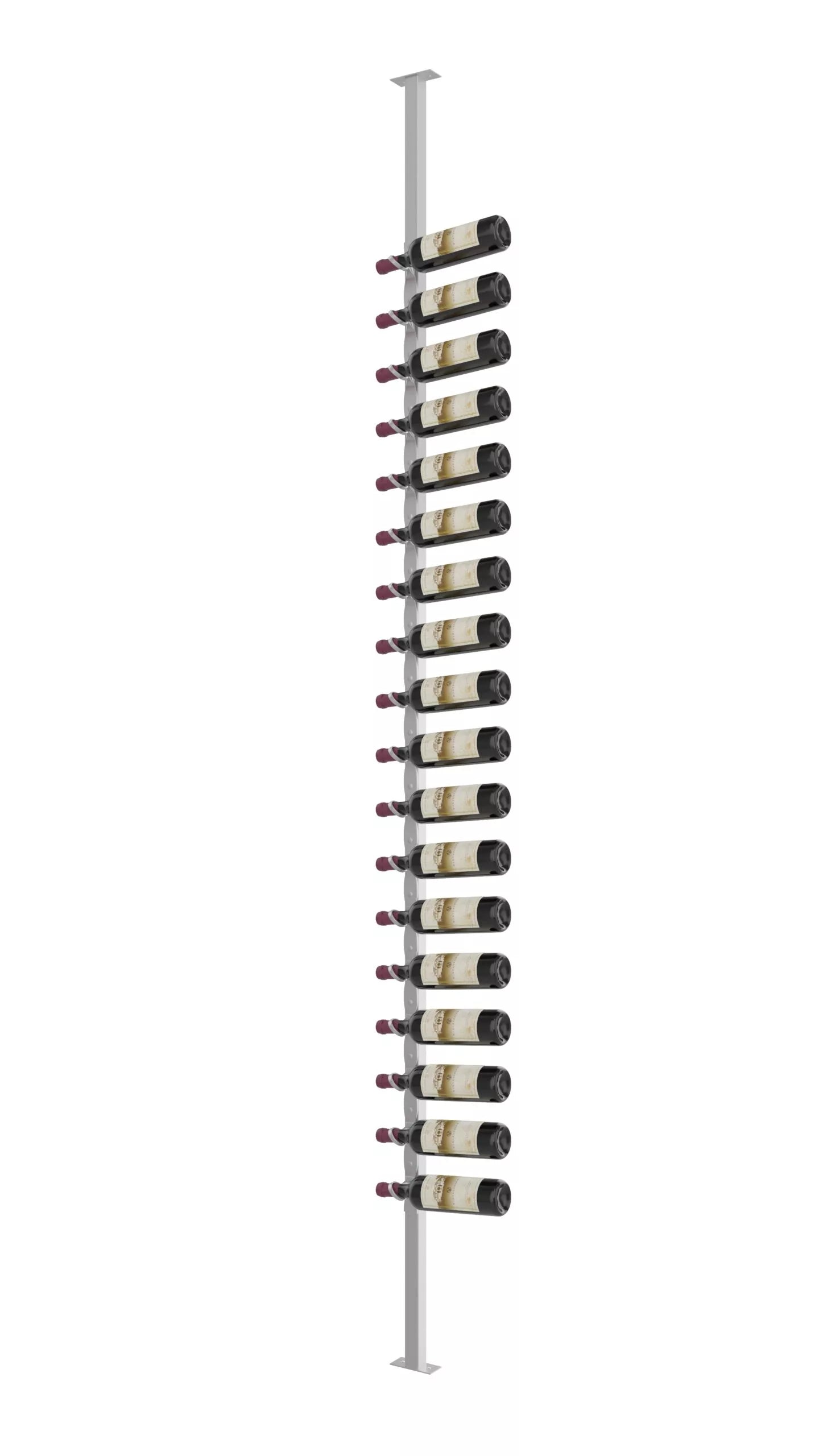 VintageView Helix Single Sided Wine Rack Post Kit 10 (modern floor-to-ceiling floating wine rack system) Cool Gray Right