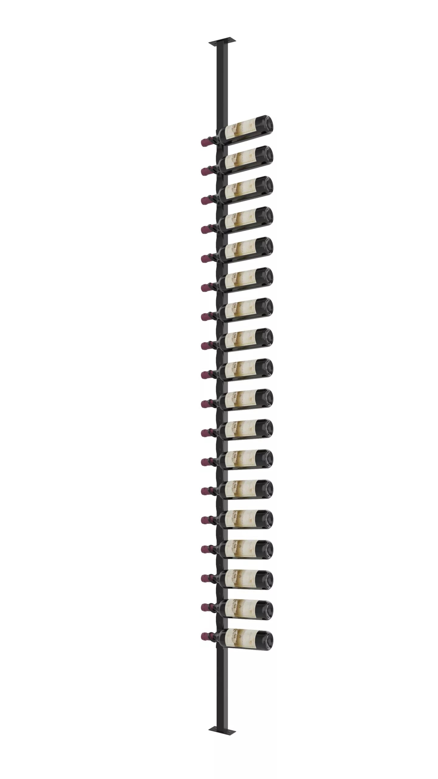 VintageView Helix Single Sided Wine Rack Post Kit 10 (modern floor-to-ceiling floating wine rack system) Matte Black Right