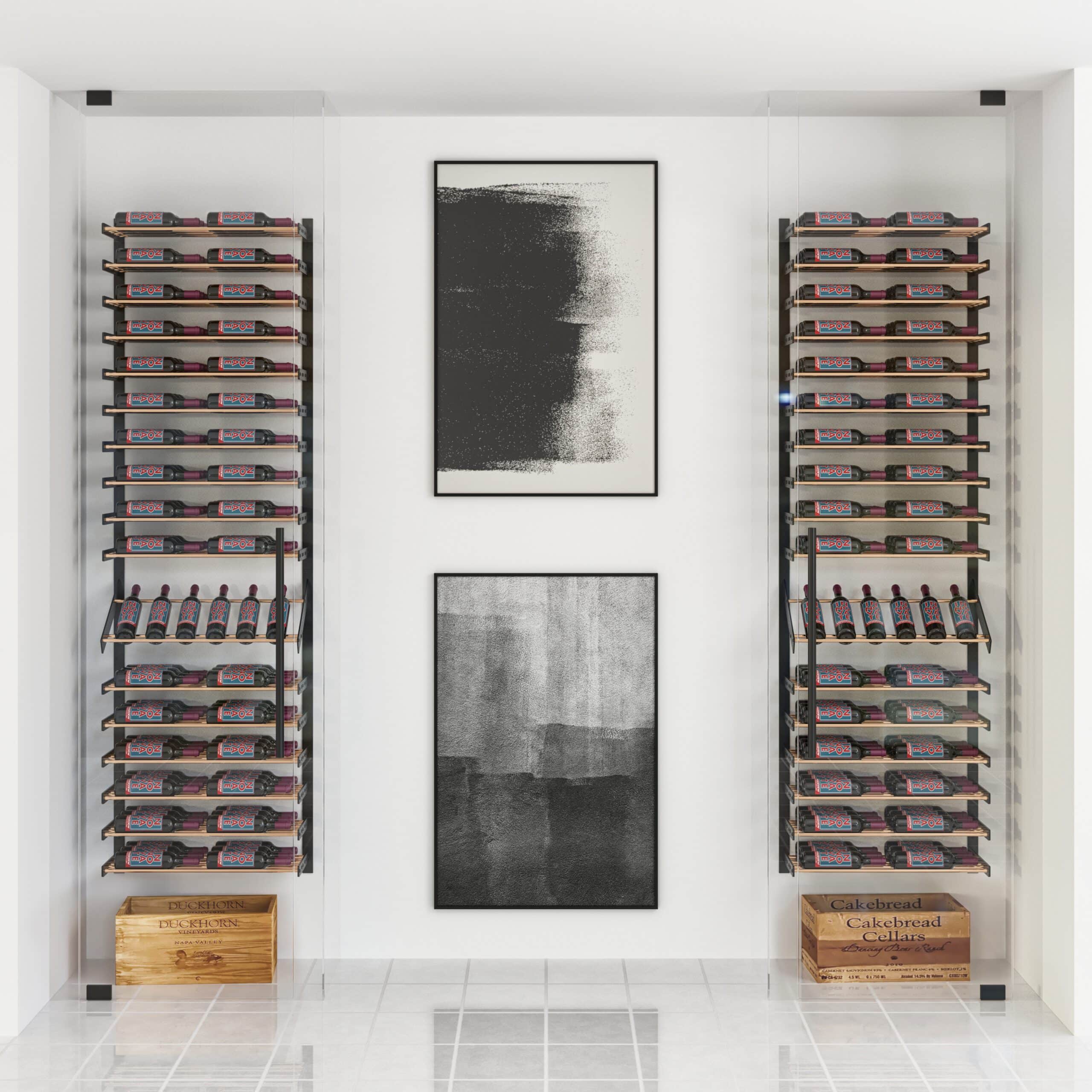 VintageView Evolution Wine Wall Presentation Row (wall mounted metal wine rack)