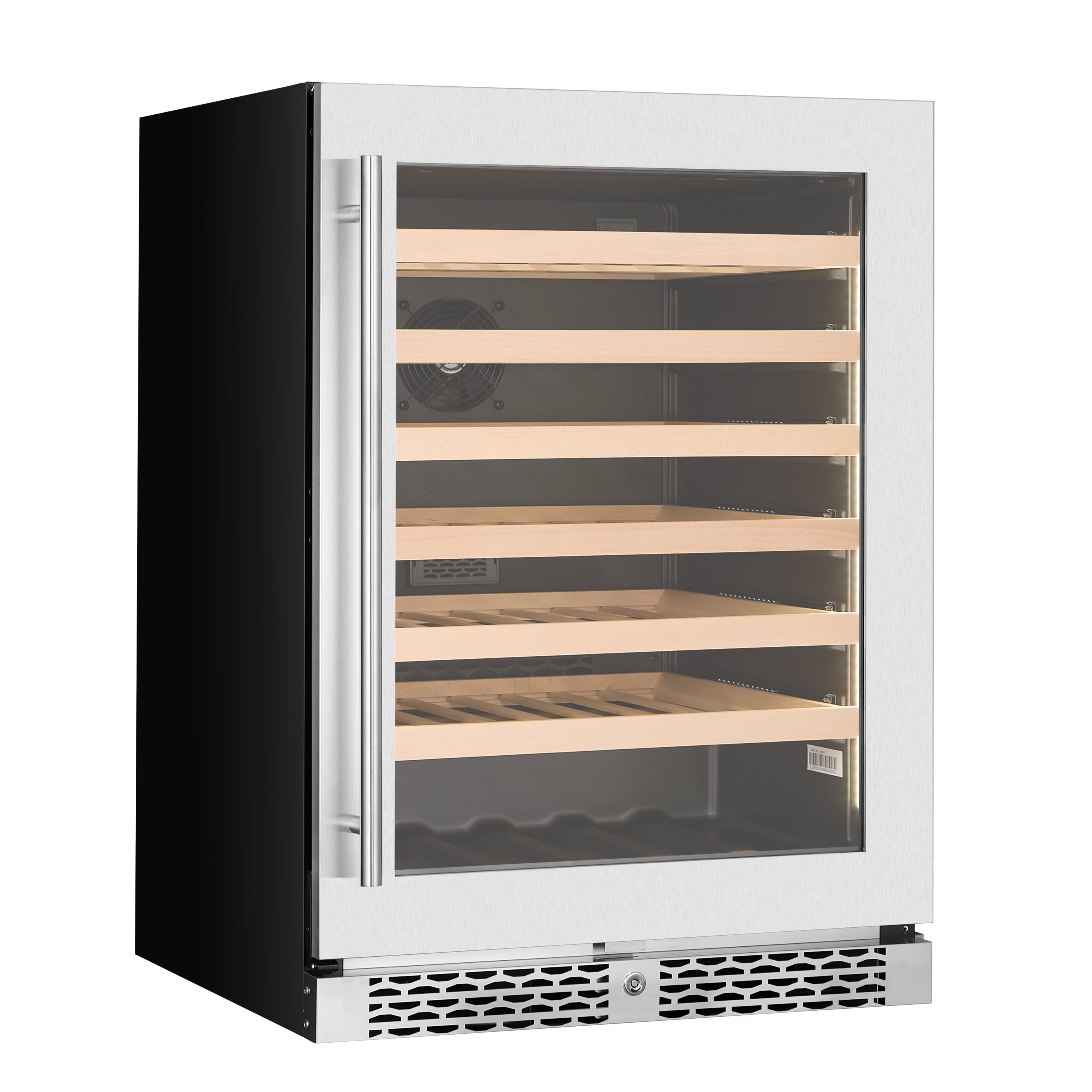 v54-ss-st wine fridge with door closed and no wine from angle